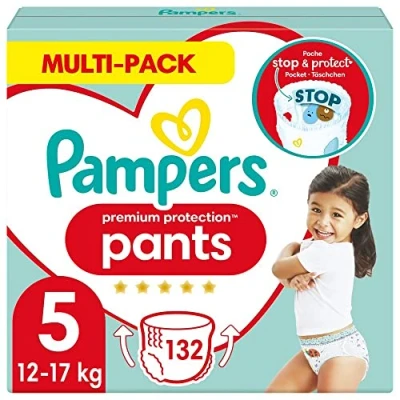 Afbeelding van Pampers Premium Protection Pants Luierbroekjes Maat 5 (12 17 kg) 132 Stuks Multi Pack