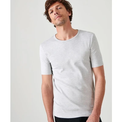 Afbeelding van Damart T shirt met korte mouwen klassiek gebreid Thermolactyl Heren Grijs XL