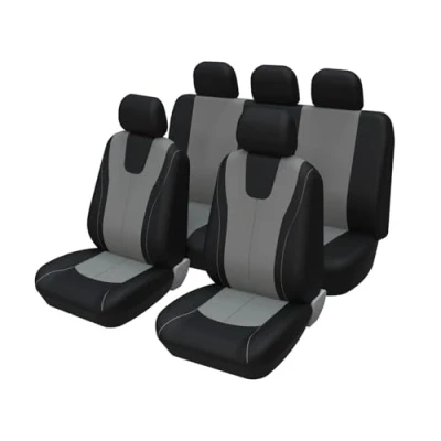 Afbeelding van MaKeMoney Complete set autostoelhoezen voor MG ZS MG4 MG5 EV 2022 2023 2024 2025 Waterdichte ademende stoelhoezen E/zwart en grijs interieur accessoires