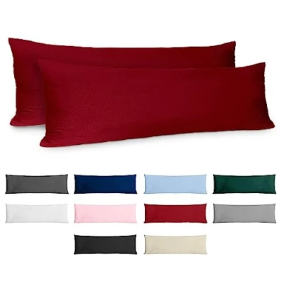 Afbeelding van Kussensloop, 40 x 145 cm, versterkt katoen, 2 stuks, bordeaux, dicht geweven, 57 draden/cm², kussensloop Oeko Tex gecertificeerd