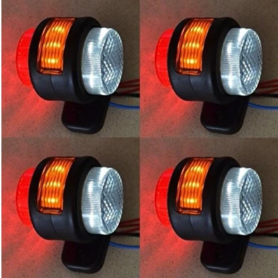 Afbeelding van 4 X 24 V side Outline marker Oranje Rood Wit 15 LED Verlichting Chassis Truck Trailer Van Caravan Camper Bus