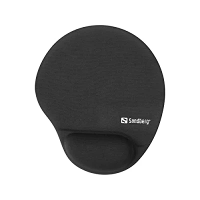 Afbeelding van Memory foam Mousepad Round Black Monochromatic Wrist rest Non slip base
