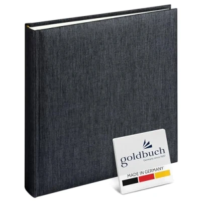Afbeelding van goldbuch 24 660 fotoalbum Summertime antraciet, fotoboek 25 x 4 cm, 60 witte pagina&#039;s, omslag, linnen, voor maximaal 120 foto&#039;s, linnen album, zwart grijs