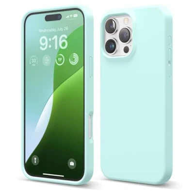 Afbeelding van elago Compatibel met iPhone 16 Pro Max hoesje, hoogwaardige vloeibare siliconen hoes, volledige beschermhoes, schokbestendig, slanke telefoonhoes
