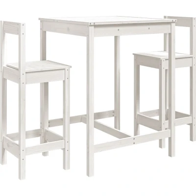 Afbeelding van vidaXL 3 delige Barset massief grenenhout wit