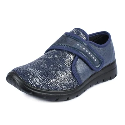Afbeelding van Aerosoft Dermatest lage schoenen met klittenband voor gevoelige voeten, geschikt hallux valgus, Blauw 24