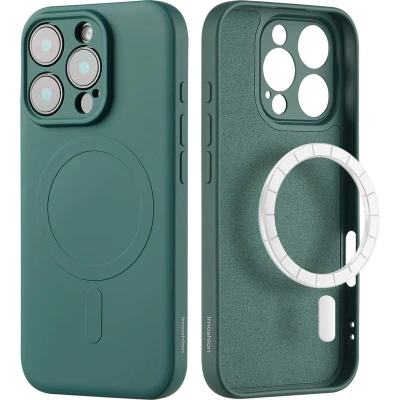 Afbeelding van imoshion Hoesje Geschikt voor iPhone 16 Pro Max Siliconen Color Backcover MagSafe Donkergroen