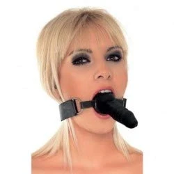 Afbeelding van Rimba Latex Play Siliconen Gag met penis