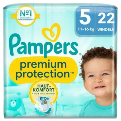 Afbeelding van Pampers Premium Protection Maat 5 Junior 11 16 kg 22 stuks