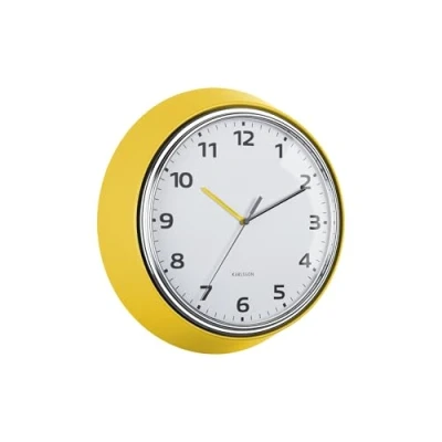 Afbeelding van Karlsson Wandklok Modern Retro Geel Ø34cm