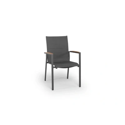Afbeelding van Foxx Stockable Chair Antraciet / Teak Tierra Outdoor