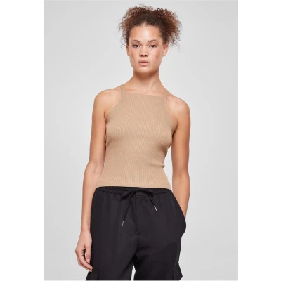 Afbeelding van Urban Classics Damen Crossed BACK Top, Dames, Maat: Medium, Unionbeige