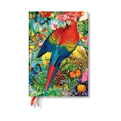 Afbeelding van Nature Montages Tropical Garden (Nature Montages) Midi Vertical 12 month Dayplanner 2024 (Elastic Band Closure)