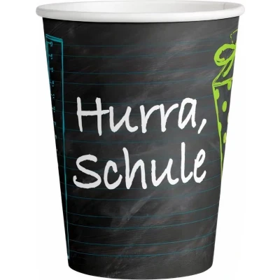 Afbeelding van Amscan Bekers Hurra Schule 250 Ml Karton 8 Stuks