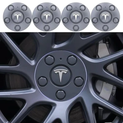 Afbeelding van SANSHAOS Set van 4 wieldoppen voor Tesla Model 3 Highland 2024 met autologo, waterdichte zonwering