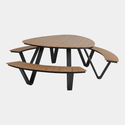 Afbeelding van Arezzo picknickset driehoek polywood teaklook