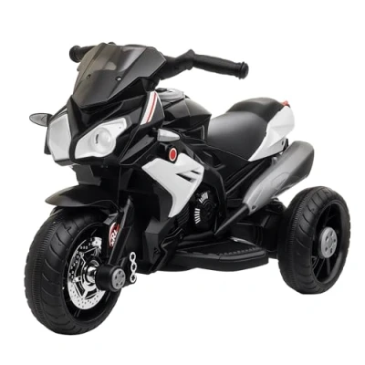 Afbeelding van HOMCOM Elektrische motorfiets voor kinderen, 3 wielen, 6 V, km/u, effecten, verlichting en geluid, zwart