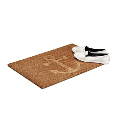 Afbeelding van Relaxdays Deurmat, kokosanker, antislip, rechthoekig, van natuurlijk rubber, 1,5 x 60 40 cm