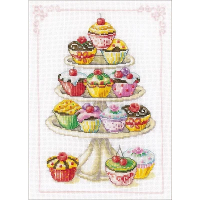 Afbeelding van Cupcakes borduren (pakket)
