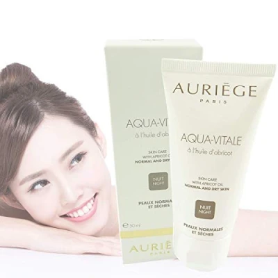 Afbeelding van Auriege Paris Aqua Vitale nachtcrème droge normale huid abrikoos 50ml