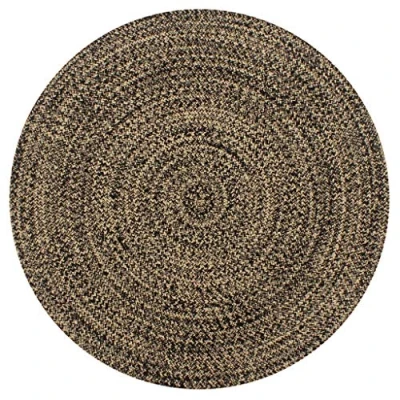 Image de vidaXL Tapis fait à la main Jute Noir et naturel 120 cm