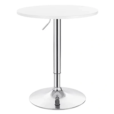 Afbeelding van WOLTU BT02ws Bartafel keukentafel hoogte verstelbare in MDF,tafel ronde Wit