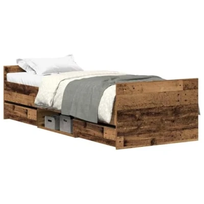Afbeelding van vidaXL Bedframe zonder matras 100x200 cm bewerkt hout oud