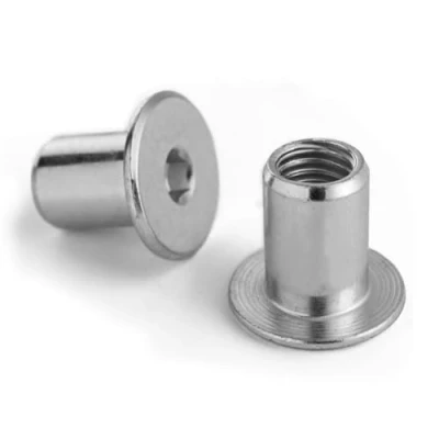 Afbeelding van 50 stuks hulsmoeren met platte kop M5x11 van verzinkt staal, gesloten binnenzeskant, 5 x 11 M5