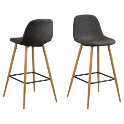 Afbeelding van Giga Living Barkruk Willy GrijsNaturel Sawana Set van 2