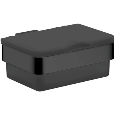 Afbeelding van Emco Loft vochtige doekjesbox, wandmontage, dispenser voor doekjes van metaal en kunststof, praktische doos met deksel, mat zwart