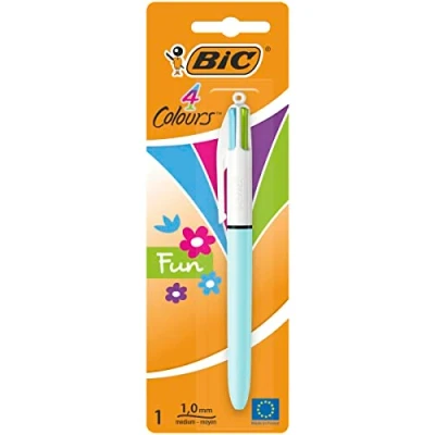 Afbeelding van Bic 4 kleuren Fashion Blisterverpakking met balpen
