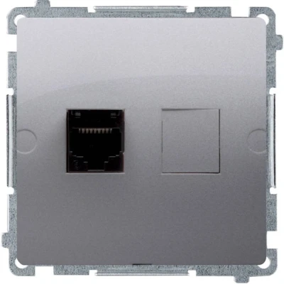 Afbeelding van Contact Simon Basic computercontactdoos inox