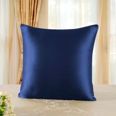 Afbeelding van townssilk Kussensloop van 100% moerbeizijde, 19 momme, met verborgen ritssluiting, draaddichtheid 600, haar en huidverzorging, 60 x cm, marineblauw