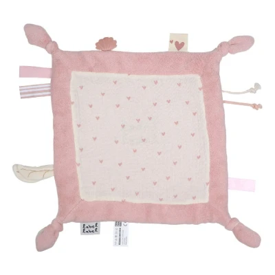 Afbeelding van Label Knuffeldoekje Hearts Pink