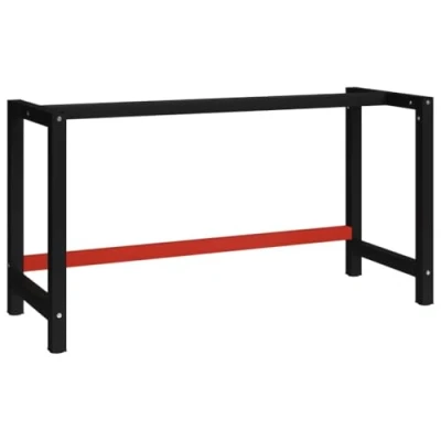 Afbeelding van Werkbankframe 150x57x79 cm metaal zwart en rood