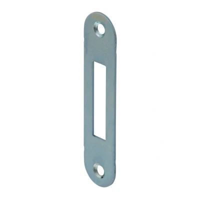 Afbeelding van Nemef Sluitplaat afgerond 105,5 x 25 mm Staal verzinkt passend bij kastsloten 2455, 2458 (LIPS), N1006 (ASSA ABLOY), 636 en 638 (NEMEF)