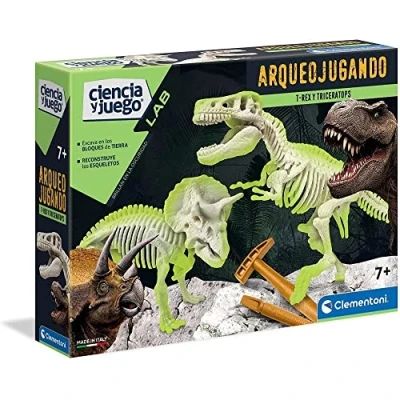 Image de Clementoni Science et jeu arqueojugando T Rex Tricératops 35.1 x 26.2 7.4 multicolore