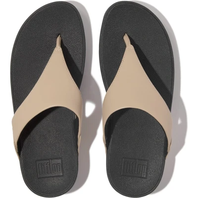 Afbeelding van FitFlop Lulu Leather Toepost BEIGE Maat 38