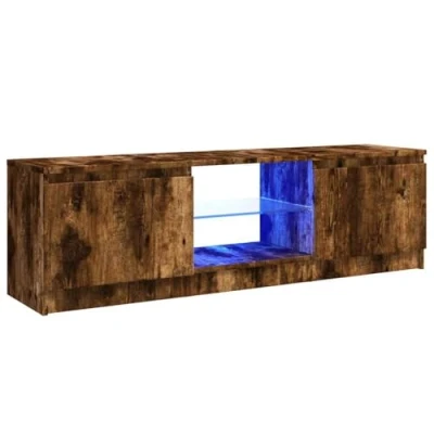 Afbeelding van vidaXL TV meubel met led verlichting, gerookt eiken, 120 x 30 35,5 cm