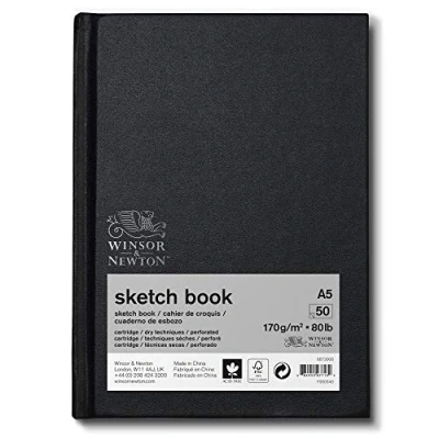 Afbeelding van Winsor &amp; Newton 6673006 schetsboek, met 50 vellen schetspapier, 170 g/m², hardcover achterkant, microgeperforeerde vellen, A5