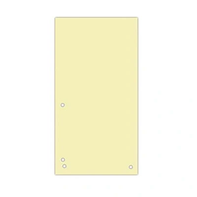 Afbeelding van DONAU 100 tabbladen van gerecycled karton 190 g/m² 4 voudig geperforeerd 23,5 x 10,5 cm geel 1/3 A4 tractoren Made in EU