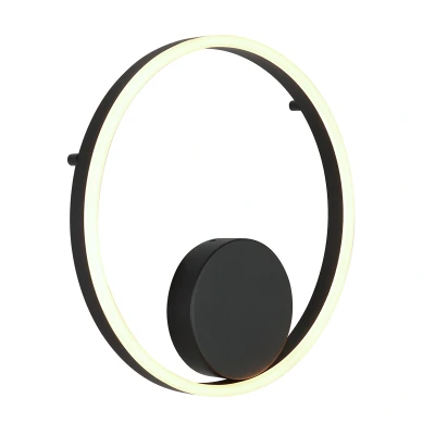 Afbeelding van Steinhauer wandlamp Mykty zwart metaal 40 cm ingebouwde LED module 3687ZW