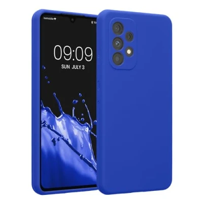 Afbeelding van kwmobile telefoonhoesje geschikt voor Samsung Galaxy A53 5G TPU backcover met siliconen coating Smartphone case in Baltisch blauw
