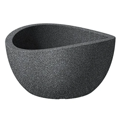 Afbeelding van Scheurich 55367 252/40 Wave Globe bloemenschaal, kunststof, graniet, zwart, diameter 40 cm