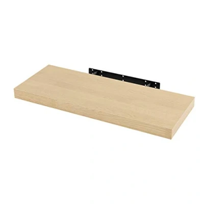 Afbeelding van WOLTU Wandplank van hout voor CD, DVD, boeken, 100 x 22,9 3,8 cm RG9317kei