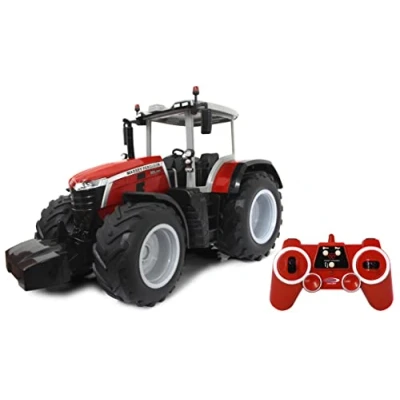 Image de JAMARA 405301 Massey Ferguson 8S.285 1:16 Tracteur RC 2,4 GHz, son du moteur (désactivable), d&#039;avertissement de recul, fonction d&#039;arrêt, 2 roues motrices, pneus en caoutchouc, LED lumineuses,