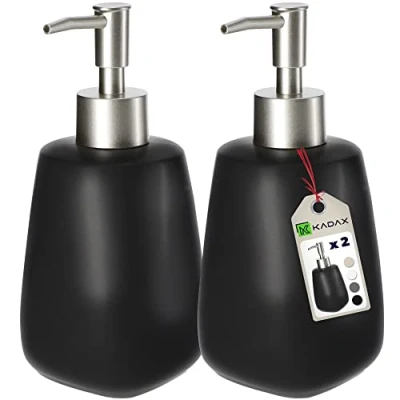 Afbeelding van KADAX zeepdispenser met pomp, keramische pompdispenser, vloeibare zeepdispenser, afwasmiddel, lotiondispenser,