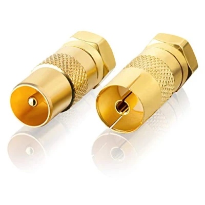 Afbeelding van SEBSON Satellietantenne adapterset 1 F stekker naar coaxiale (IEC), bus (IEC) Antennekabeladapter