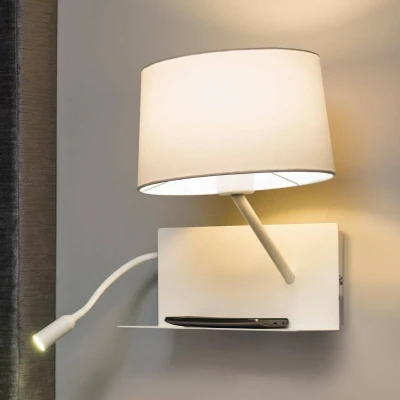 Afbeelding van Praktische wandlamp met LED leesarm