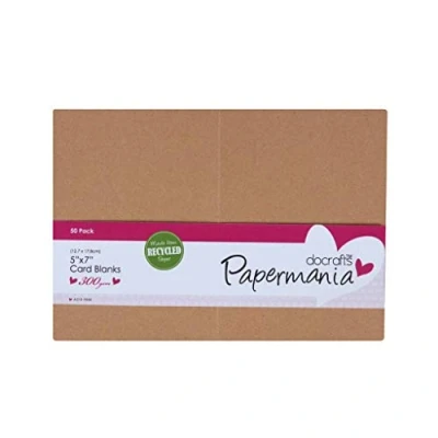 Afbeelding van Papermania 5 x 7 kaarten/enveloppen (50 stuks) gerecycled kraftpapier
